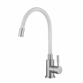 Смеситель для кухни Esko, Snake гибкий излив белый, K44 W - фото, отзывы, цена